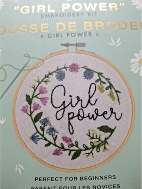 GIRL POWER  EMBROIDERY KIT Beginner